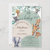 Oh Baby Jungle Safari Animals Baby Dusche Einladung (Vorderseite)