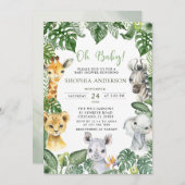 Oh Baby Jungle Safari Animals Baby Dusche Einladung (Vorne/Hinten)
