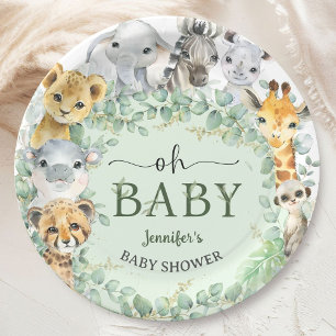 Oh Baby Jungle Safari Tiere Baby Shower Pappteller