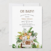 Oh Baby Jungle Safari Zoo Animals Baby Dusche Einladung (Vorderseite)