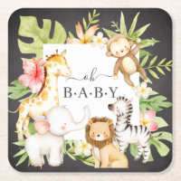 Oh Baby Jungle Square Paper Untersetzer