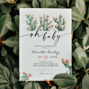 Oh Baby Kaktus Florale Babyparty Einladung