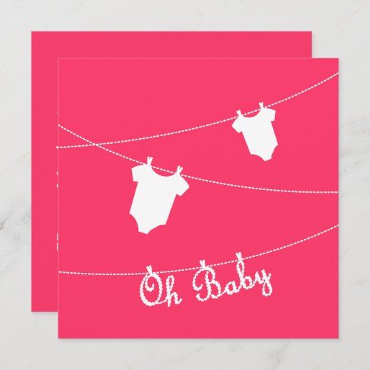 Oh, Baby!Kinderdusche Einladung (Vorne/Hinten)