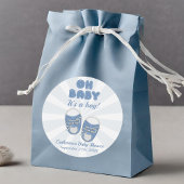Oh Baby | Kinderschuhe Dusty Blue Boy Baby Shower Runder Aufkleber