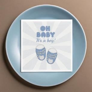 Oh Baby Kinderschuhe Dusty Blue Boy Baby Shower Serviette