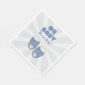 Oh Baby | Kinderschuhe Dusty Blue Boy Baby Shower Serviette (Ecke)