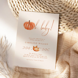 Oh Baby Kürbis-Baby-Party Herbst Minimalistisch Einladung