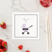 Oh Baby Lavender Gingham Pram Baby Dusche Napkins Serviette (Beispiel)
