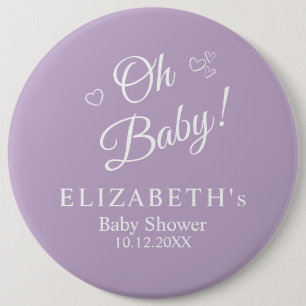 "Oh Baby" Lavender Moderne Minimalistische Babydus Button