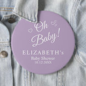 "Oh Baby" Lavender Moderne Minimalistische Babydus Button (Beispiel)