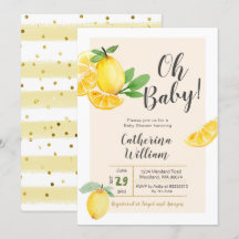 Oh Baby Lemon Baby Shower Einladung