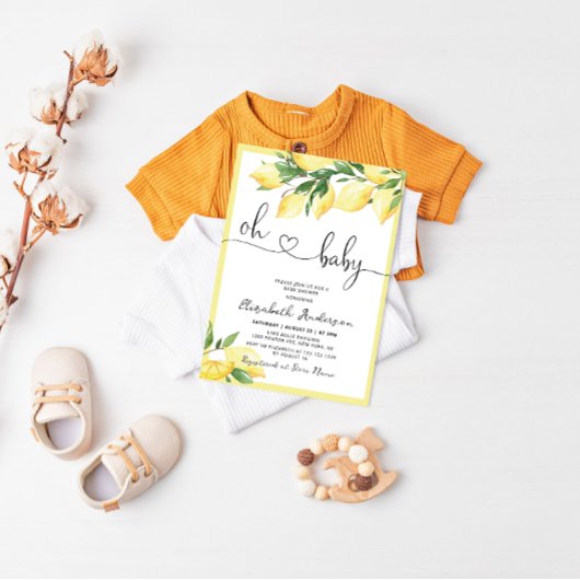 Oh Baby Lemon Baby Shower Einladung