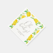 Oh Baby Lemon Watercolor Babydusche Serviette (Ecke)