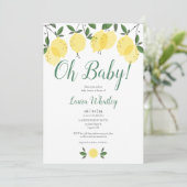 Oh Baby Lemons Baby Dusche Einladung (Stehend Vorderseite)