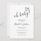 Oh Baby Liebe Heart Gender Reveal Party Einladung (Vorderseite)