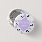 Oh, Baby! Lila Halloween-Herbstdusche Button (Vorne & Hinten)