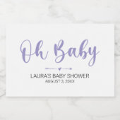 Oh Baby Lila Mini Sparkling Weinflaschen Etikett (Einzelnes Label)