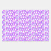 Oh, Baby! Lila Muster-Regenbogengeschenk Geschenkpapier Set (Vorderseite)