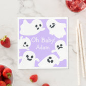 Oh, Baby! Lila und weiße Halloween-Herbstdusche Serviette (Beispiel)