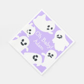 Oh, Baby! Lila und weiße Halloween-Herbstdusche Serviette (Ecke)