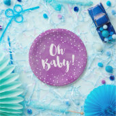 Oh Baby Lila Watercolor Babydusche Pappteller (Party)