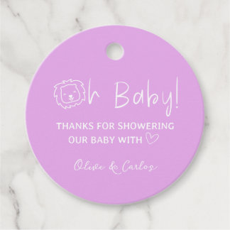 Oh Baby Lion und Herz Danke, Baby Dusche Geschenkanhänger
