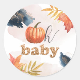 Oh Baby Little Pumpkin Baby Showaufkleber Runder Aufkleber