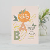 Oh Baby Little Süsse Gold Baby Dusche Folieneinladung (Stehend vorne)