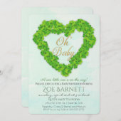 Oh Baby Lucky Clover Baby Dusche Einladung (Vorne/Hinten)