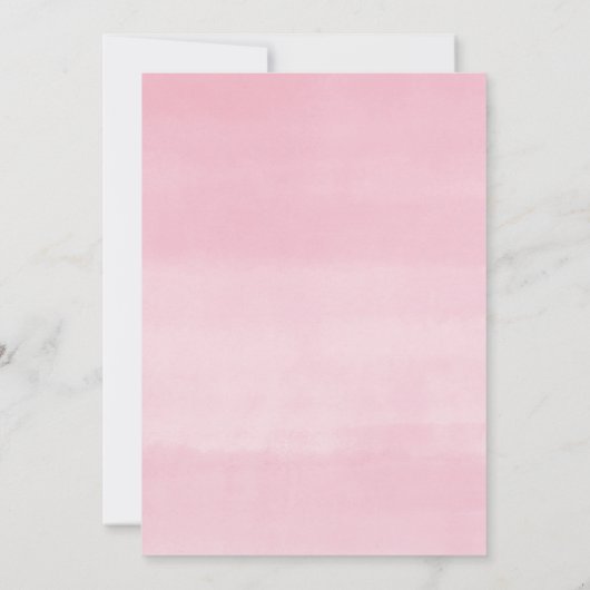 Oh Baby Mädchen rosa Ballon Eukalyptus Babydusche Einladung (Rückseite)