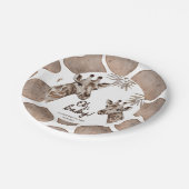 Oh Baby Mama und Baby Giraffe Neutral Baby Dusche Pappteller (Schrägansicht)