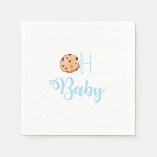 Oh Baby Milk and Cookies blaue Babyparty Serviette