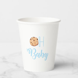 Oh Baby Milk and Cookies Blue Baby Shower Pappbecher