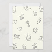 Oh Baby Minimal Gender Neutral Baby Shower Einladung (Rückseite)