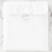 Oh Baby Minimal Pastel Baby Dusche Danke Runder Aufkleber (Tasche)