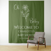 Oh Baby Minimalist Wildflower Baby Shower Backdrop Wandteppich (Beispiel)