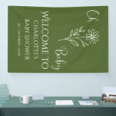 Oh Baby Minimalist Wildflower Baby Shower Banner (Messe)