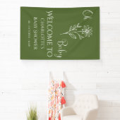 Oh Baby Minimalist Wildflower Baby Shower Banner (InSitu)