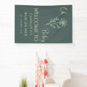 Oh Baby Minimalist Wildflower Baby Shower Banner (InSitu)