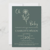 Oh Baby Minimalist Wildflower Baby Shower Einladung (Vorderseite)