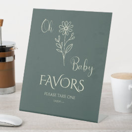 Oh Baby Minimalist Wildflower Baby Shower Favors Sockelschild