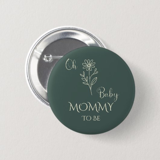 Oh Baby Minimalist Wildflower werdende Mutter Button (Vorne & Hinten)