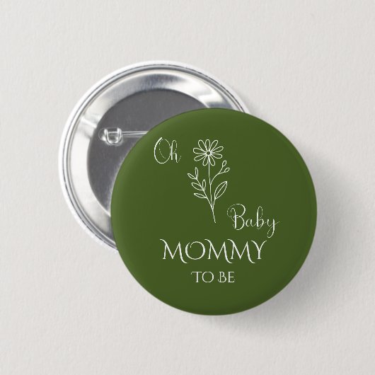 Oh Baby Minimalist Wildflower werdende Mutter Button (Vorne & Hinten)