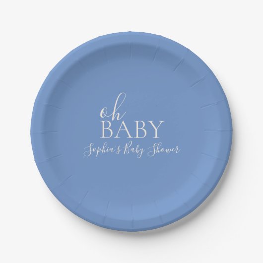 Oh Baby Minimalistisch Baby Dusche Pappteller (Vorderseite)