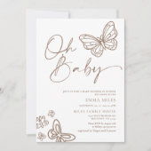 Oh Baby Minimalistisch Baby Shower Einladung (Vorderseite)