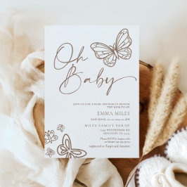 Oh Baby Minimalistisch Baby Shower Einladung