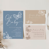 Oh Baby Minimalistisch Boy Baby Dusche Einladung