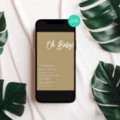 Oh Baby Minimalistisch Brown Light Baby Dusche Einladung