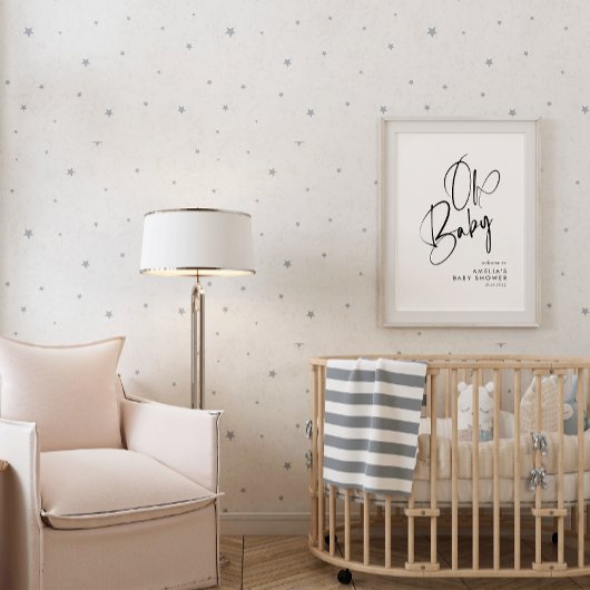 Oh Baby Minimalistisch Elegant Handgeschriebenes S Poster