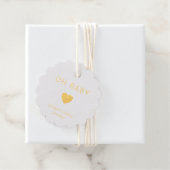 Oh Baby Minimalistisch Heart Gold Foil Babydusche Geschenkanhänger (Mit Box)